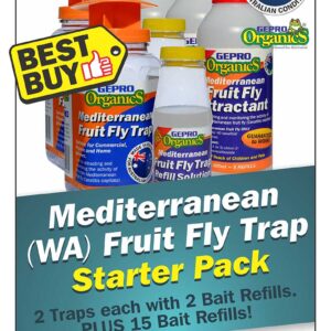 Mediterranean (WA) Fruit Fly Trap Starter Pack 2 Traps + 15 Refills